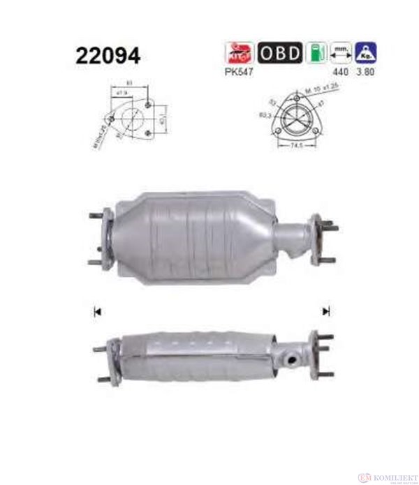 КАТАЛИЗАТОР HONDA ACCORD (1998-) 2.3i 16V - AS