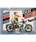 Табела ретро метална Best garage for motorcycles /XL/  30x40см.