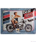 Табела ретро метална Best garage for motorcycles /XL/  30x40см.