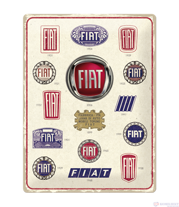 Табела ретро метална FIAT Logo Evolution /XL/  30x40см.