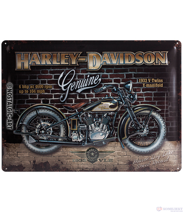 Табела ретро метална Harley Davidson Wall /XL/  30x40см.