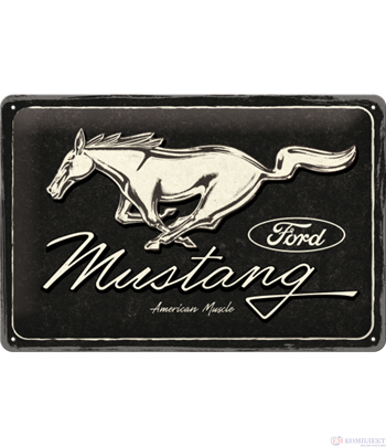 Табела ретро метална Logo Ford Mustang /L/  20x30см.