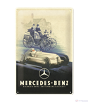 Табела ретро метална Mercedes Silver /L/  20x30см.