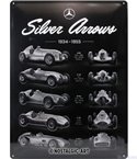 Табела ретро метална MERCEDES-BENZ Arrow silver /XL/  30x40см.