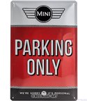 Табела ретро метална Mini Cooper Parking /L/  20x30см.