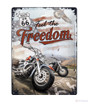 Табела ретро метална ROUTE 66 Freedom /XL/  30x40см.