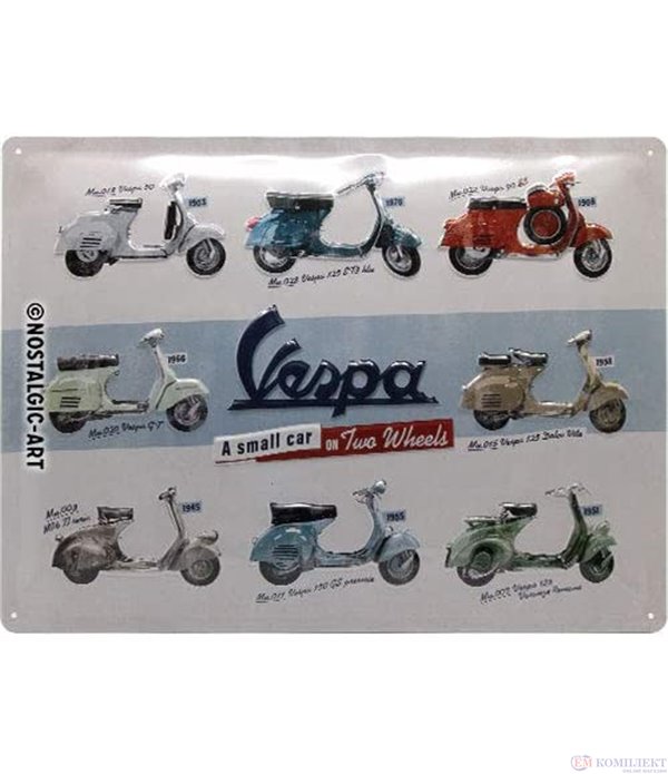 Табела ретро метална VESPA Models /XL/  30x40см.