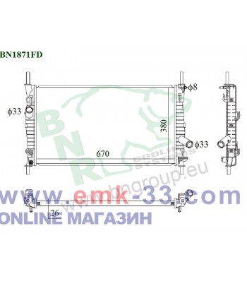 РАДИАТОР ВОДЕН FORD TRANSIT...