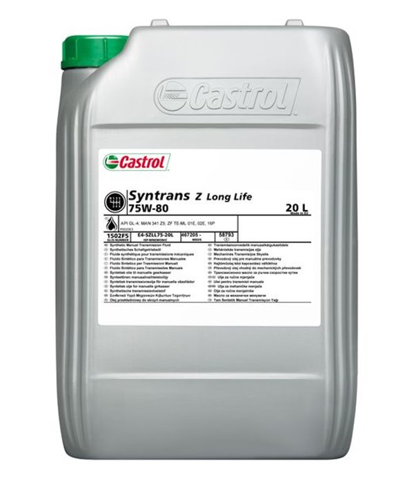 МАСЛО ТРАНСМИСИОННО CASTROL SYNTRANS Z LONG LIFE 75W80 20Л.