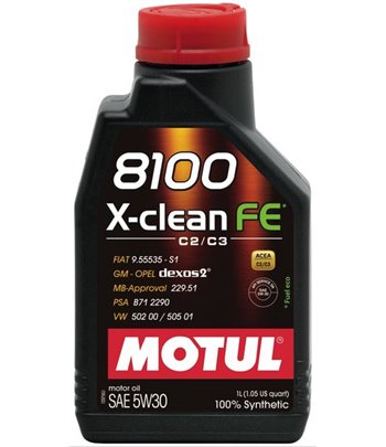 МАСЛО ДВИГАТЕЛНО MOTUL 8100 X-CLEAN FE 5W30 1Л.