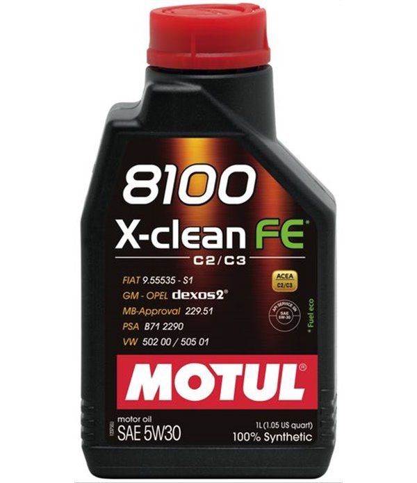 МАСЛО ДВИГАТЕЛНО MOTUL 8100 X-CLEAN FE 5W30 1Л.