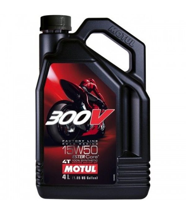 МАСЛО ДВИГАТЕЛНО MOTUL 300V FL ROAD RACING 15W50 4 Л.